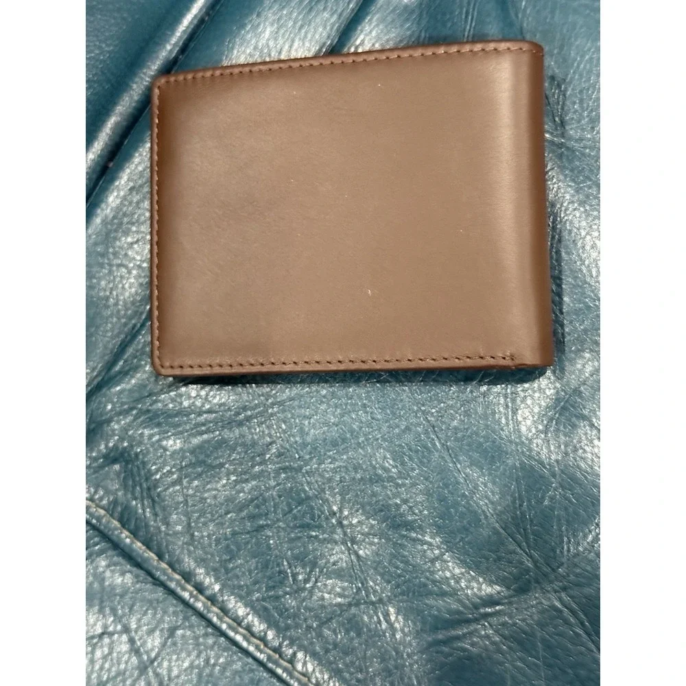 Clasico Brown RFID Blocking Bifold Men's Wallet with Logo Accents